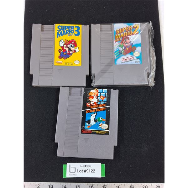 Super Mario/Duck Hunt, Super Mario 2, Super Mario 3 Game Cartridges-Cannot Guarantee Authenticity