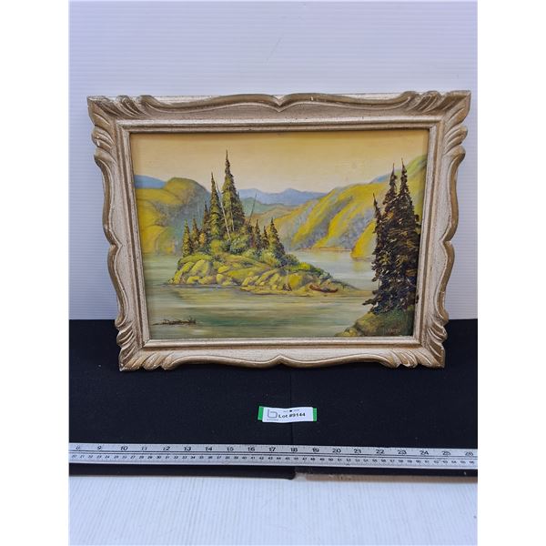 F. Holroyd Painting in 19x15" Wood Frame