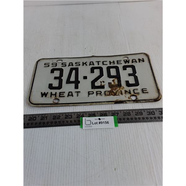 1959 Saskatchewan License Plate