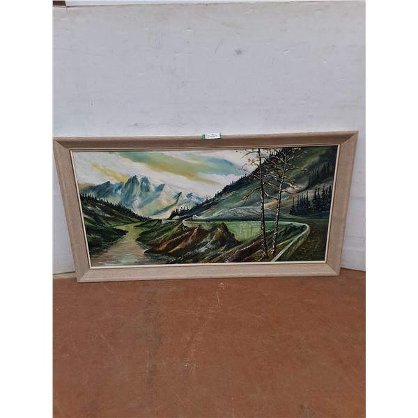 * Wood Framed "Wilderness" Print by Jerry Doell - 53" x 29" - Cannot Ship