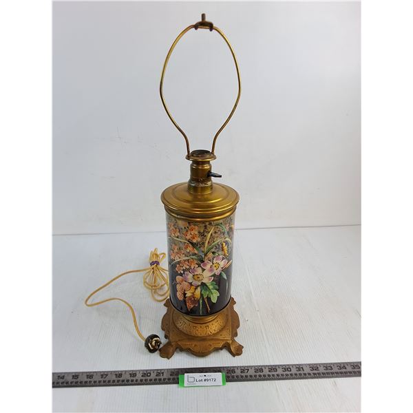 Vintage Brass Table Lamp - No Power or Shade - 22" Tall - PICK UP ONLY