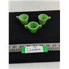 Image 1 : Vintage 'Akro Agate' Green Glass Children's Tea Cups