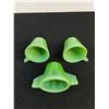 Image 3 : Vintage 'Akro Agate' Green Glass Children's Tea Cups