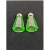 Image 2 : Vintage Uranium Glass Salt & Pepper Shakers