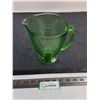 Image 1 : Vintage "Hazel Atlas" Florentine Poppy Green Uranium Glass Pitcher