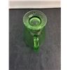 Image 3 : Vintage "Hazel Atlas" Florentine Poppy Green Uranium Glass Pitcher