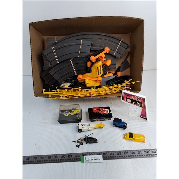 Vintage Aurora AFX Electric Race Track & Assorted Vehicles - Untested, As is