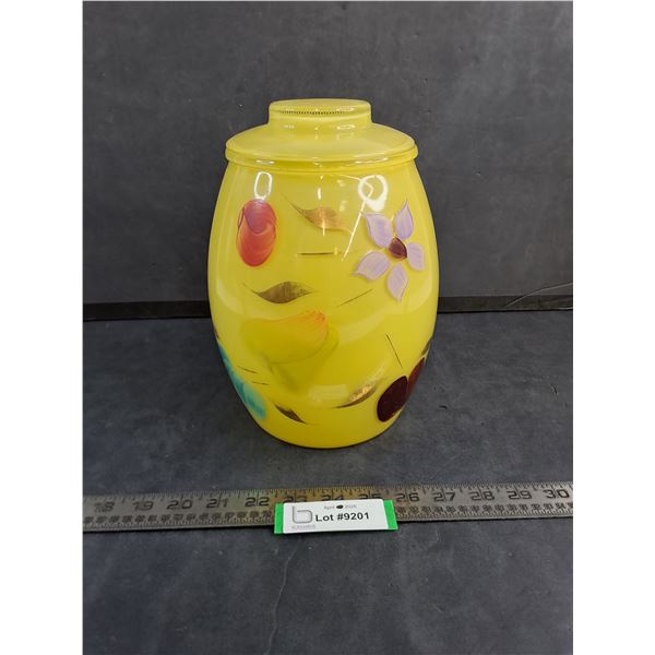 Vintage "Bartlett Collins" Yellow Glass Cookie Jar
