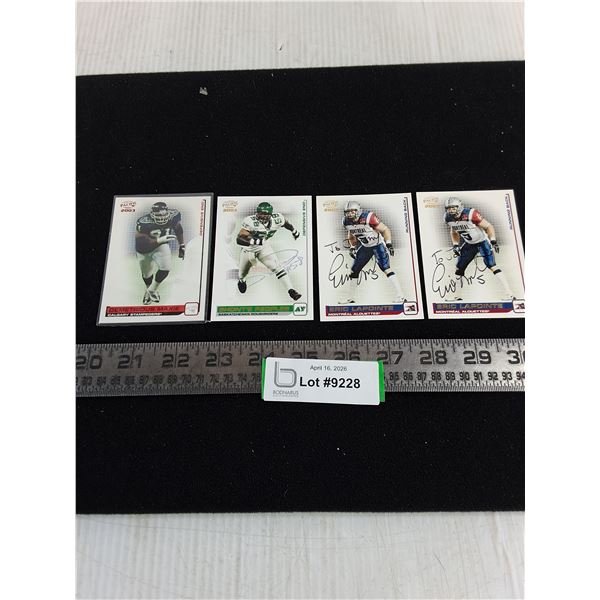 (4) CFL Autographed Collector Cards - Unauthenticated
