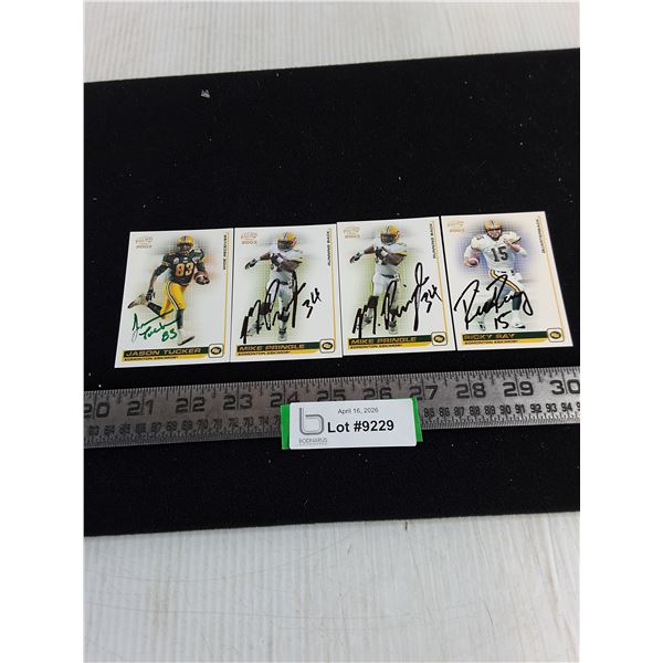 (4) CFL Edmonton Eskimos Autographed Cards - Unauthenticated