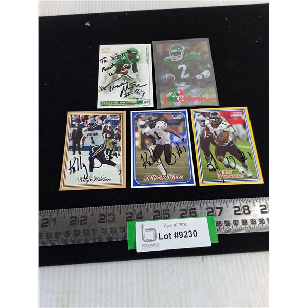 (5) CFL Autographed Collector Cards - Unauthenticated