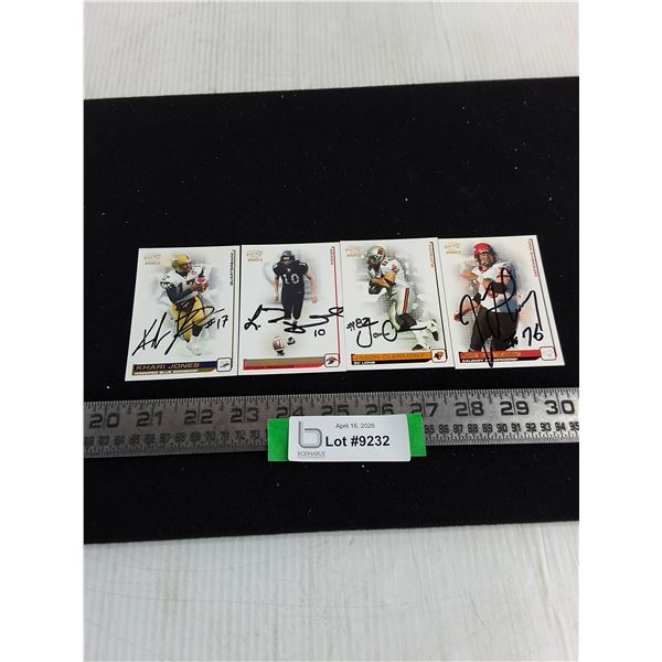 (4) CFL Autographed Collector Cards - Unauthenticated