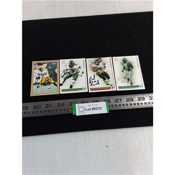 (4) CFL Autographed Collector Cards - Unauthenticated