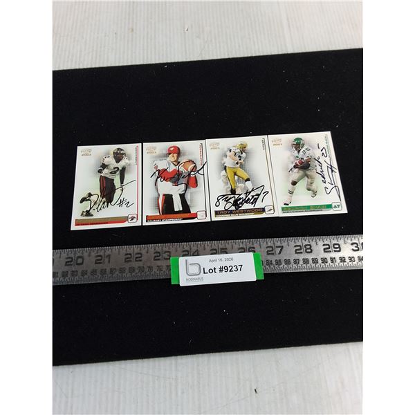 (4) CFL Autographed Collector Cards - Unauthenticated