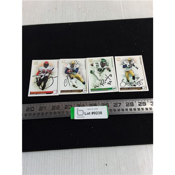 (4) CFL Autographed Collector Cards - Unauthenticated