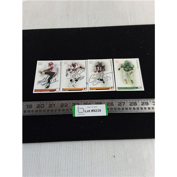 (4) CFL Autographed Collector Cards Featuring Geroy Simon - Unauthenticated