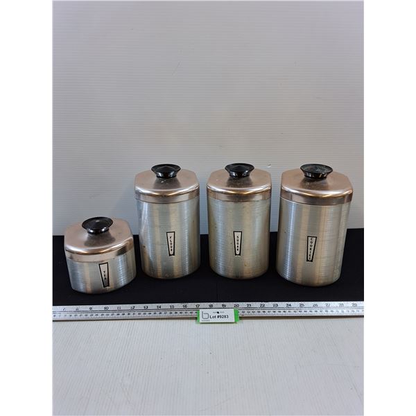 Vintage Kromax 4-piece Aluminum Canister Set