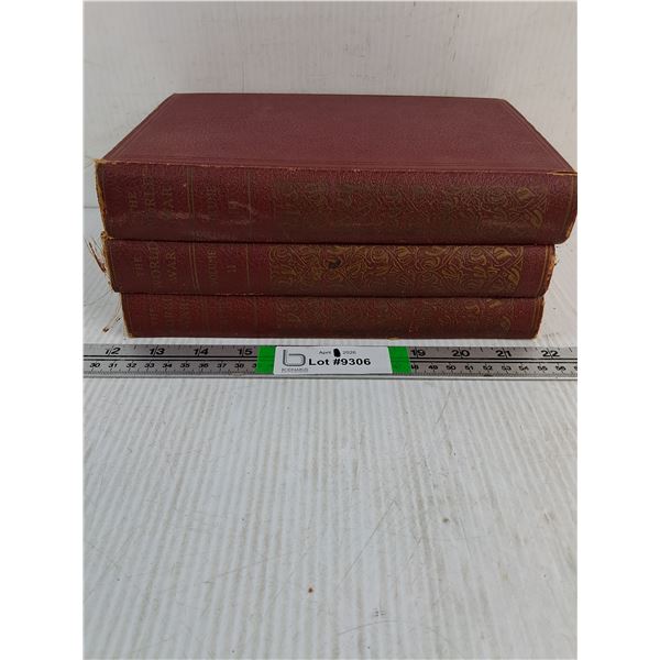 Antique 3 Volume Set of "The World War" published 1921 by The Grolier Society