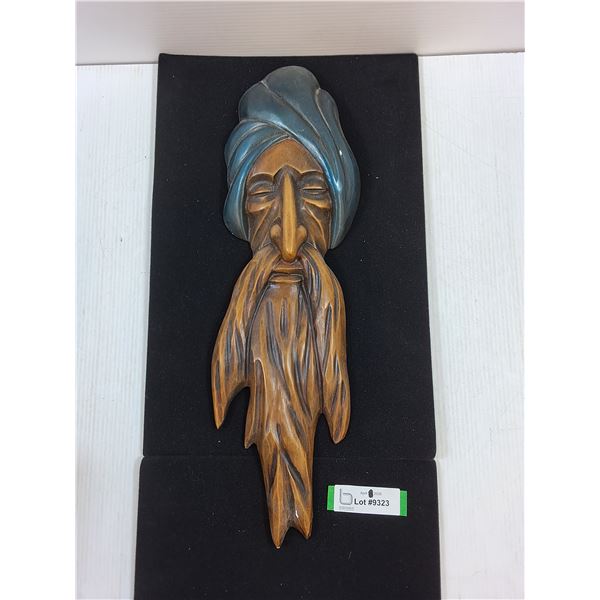 Carved Wood Look Face Chalkware