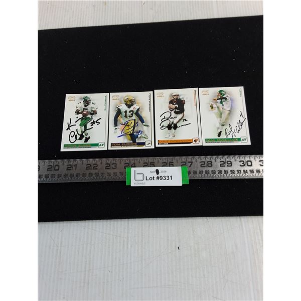 (4) CFL Autographed Collector Cards Featuring Dave Dickenson - Unauthenticated