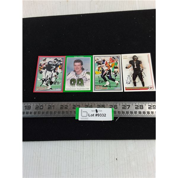 (4) CFL Autographed Collector Cards - Unauthenticated