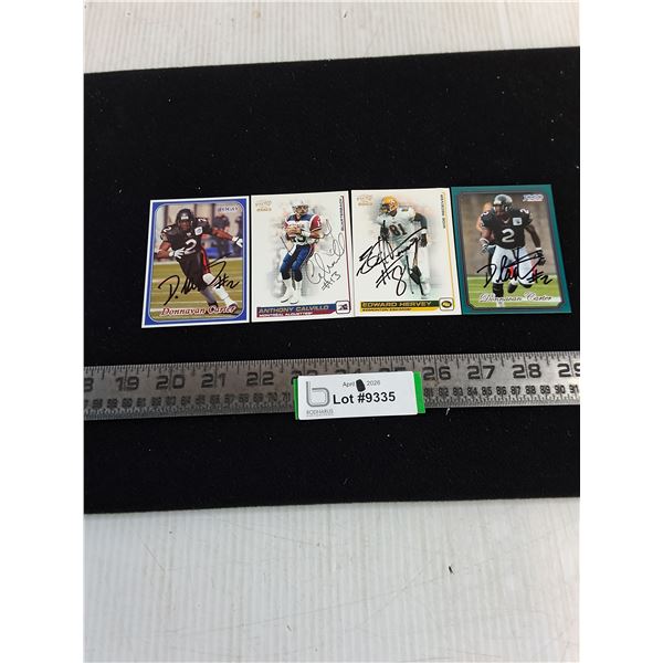 (4) CFL Autographed Collector Cards Featuring Anthony Calvillo - Unauthenticated
