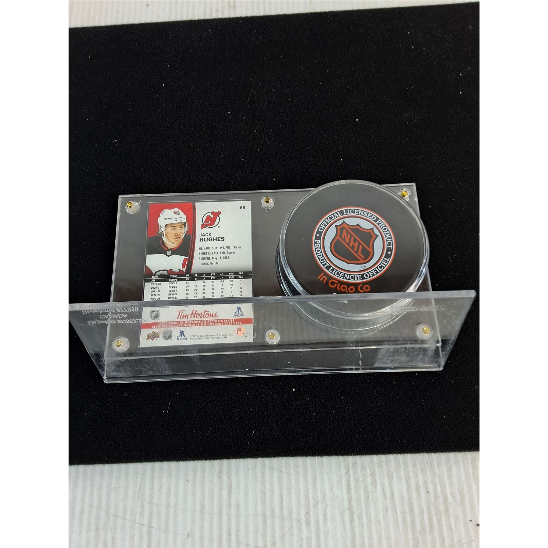 Ultra-Pro Puck & Card Holder w/Jack Hughes Card & Devils Puck ...