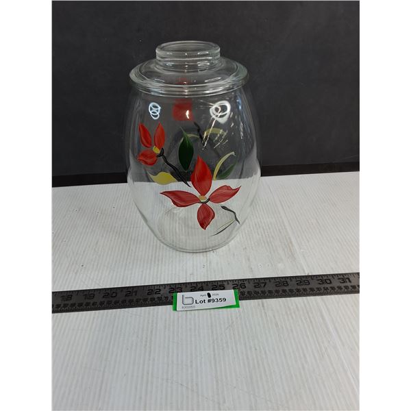 Vintage Bartlett Collins Clear Glass Cookie Jar