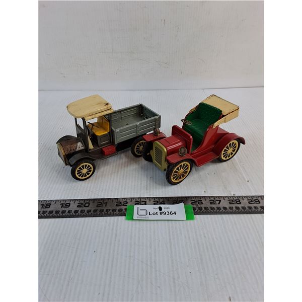 Vintage Replica Antique Friction Model 'T' Truck & Open-Top Jalopy