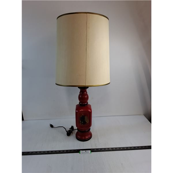 # Vintage Red/Gold 32" Tall Ceramic Base Table Lamp - Tested - PICK UP ONLY