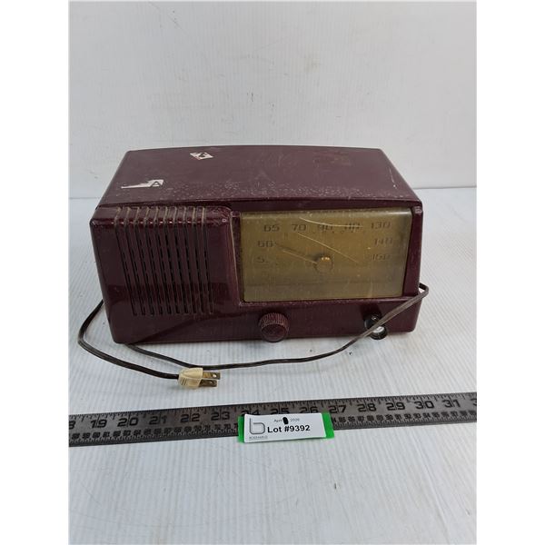 Vintage GE Tube Radio - No Power, Cracked Cover