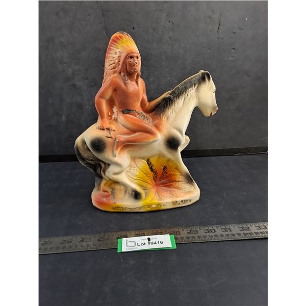 Vintage Indigenous Themed Chalkware Ornament - Some Minor Chips