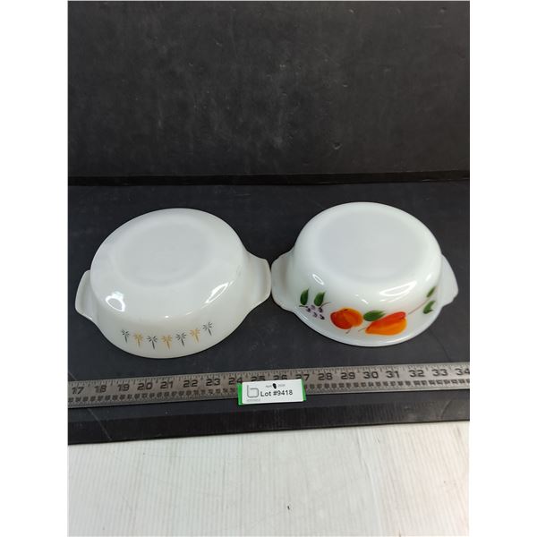 (2) Vintage Fire-King 1.5 Quart Casserole Dishes