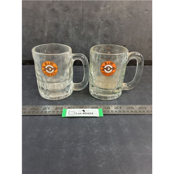 (2) Vintage A&W Adult Small Size Mugs