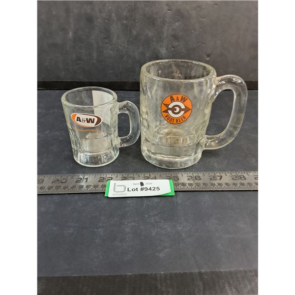 (2) A&W Mugs (Adult Small & Child Size)