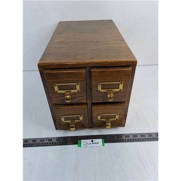 Vintage Durrant Wooden 4-Drawer File Cabinet - 16x10x10" - PICK UP