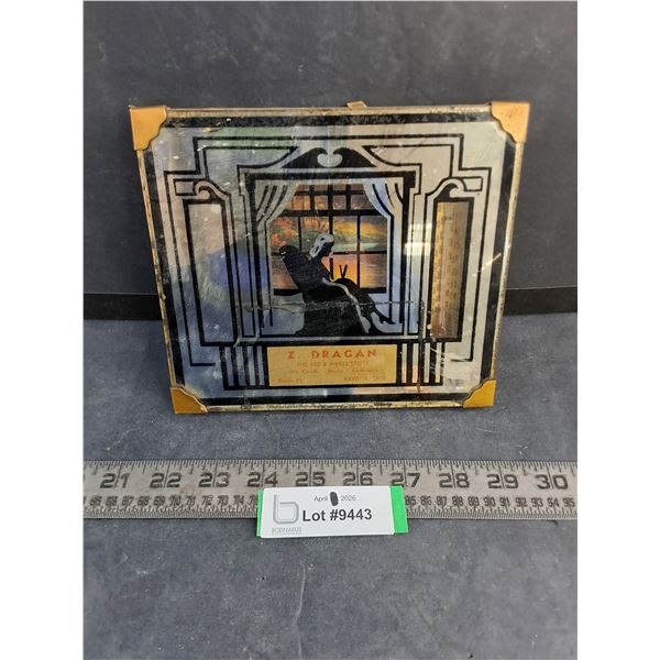 Vintage Mirrored Z.Dragan "The Red & White Store - Krydor, Sask." Wall Decor