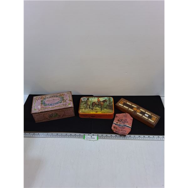 Vintage Tins and Wood Game Box