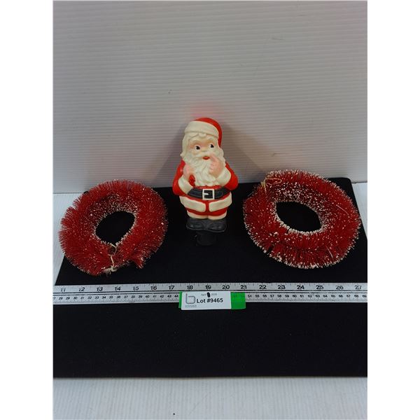 Vintage Plastic Santa and Christmas Decor