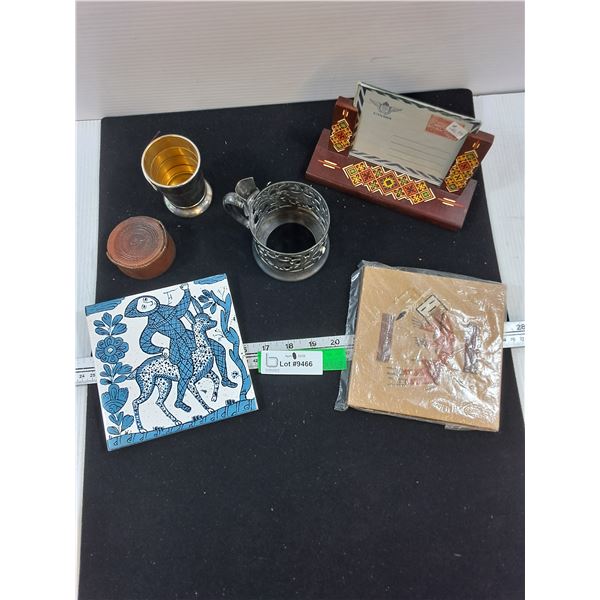 Forbes Silver Shaving Cup/Brush Holder, Trivets, Expandable Cup, Photo Holder