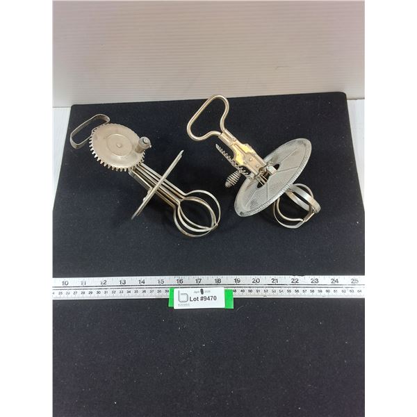 (2) Manual Crank Egg Beaters