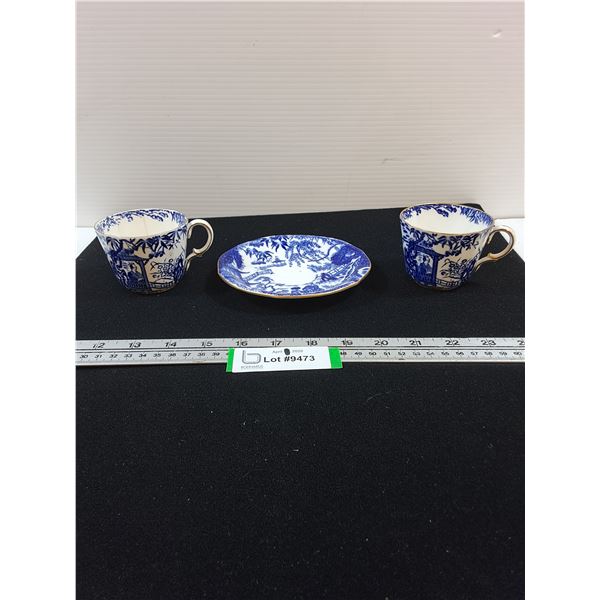 (2) Royal Crown Derby Cups with Saucer
