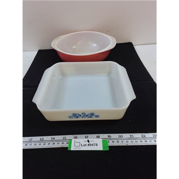 Fire King Square Baking Dish, Pyrex 2 qt Casserole Dish