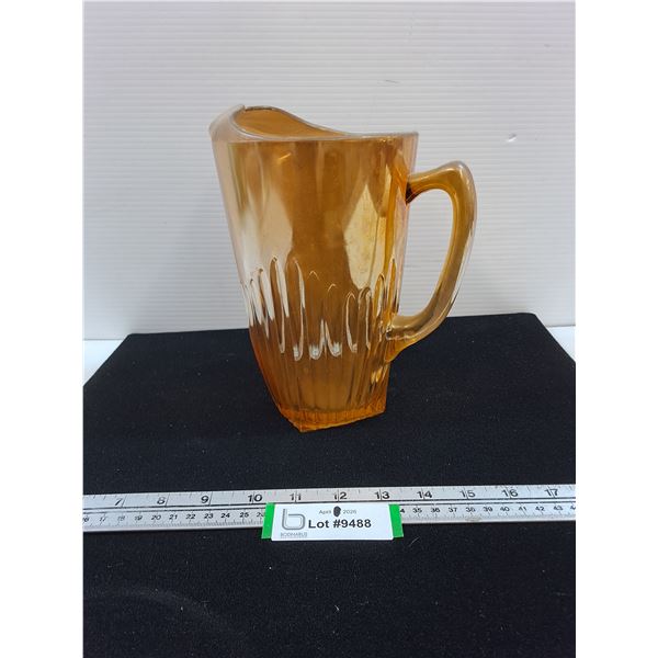 Iridescent Marigold Pitcher-9" tall