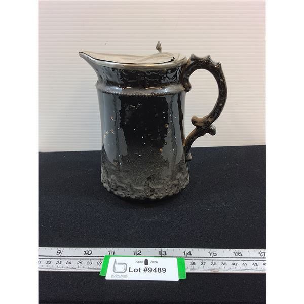 Ceramic and Aluminum Pitcher-8" tall