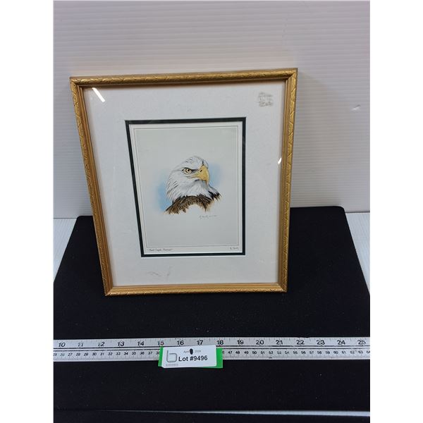 Framed Print of Bald Eagle by Randy Fehr-10x11.5" outer frame measurement