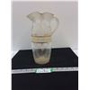 Image 1 : Glass Pitcher with Raised Enamel Design and Gold Gilding-11" tall