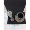 Image 2 : 14" tall Glass Vase, 13" tall Ceramic Japanese Vase, some chips