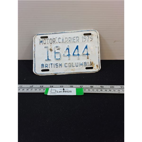 1979 British Columbia Motor Carrier License Plate-8x5.5"