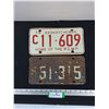 Image 1 : 62, 73 Saskatchewan License Plates